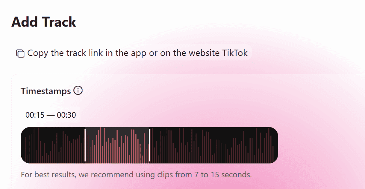 2. Add your track and choose a start date